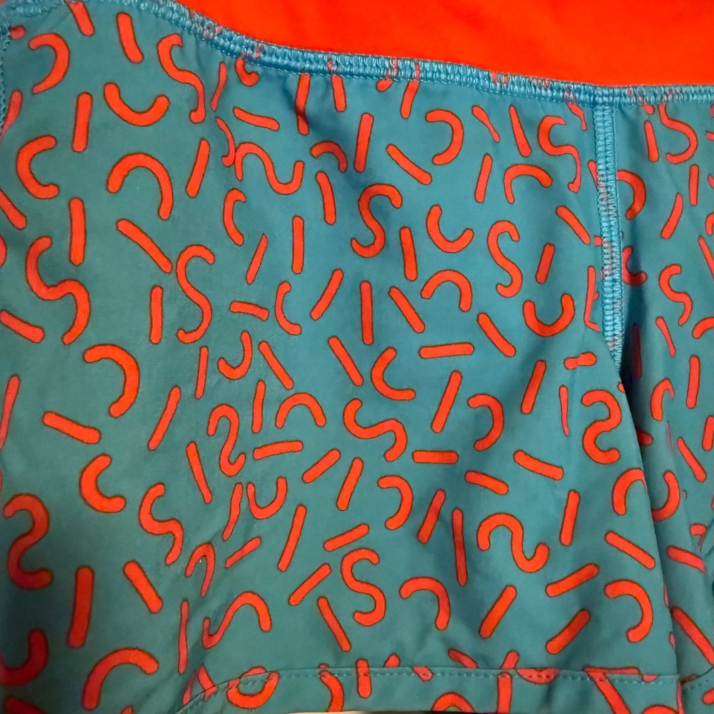 Lululemon Run Speed Shorts Special Edition 2015 Seawheeze Size‎ 6 Blue Orange - Picture 2 of 11